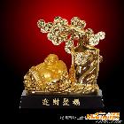 供應天涯草TJM-05迎財聚福[筆筒]沙金工藝品批發(fā)，禮品批發(fā)，筆筒