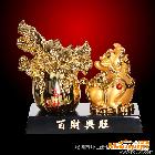 供應天涯草TJM-03百財興旺筆筒 沙金工藝品批發(fā)，禮品批發(fā)，筆筒